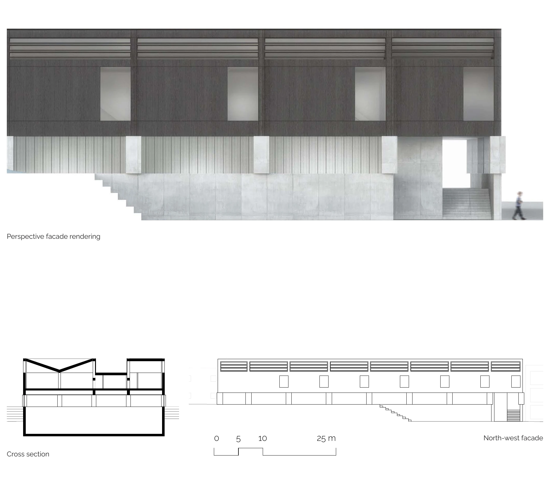Facade and cross section